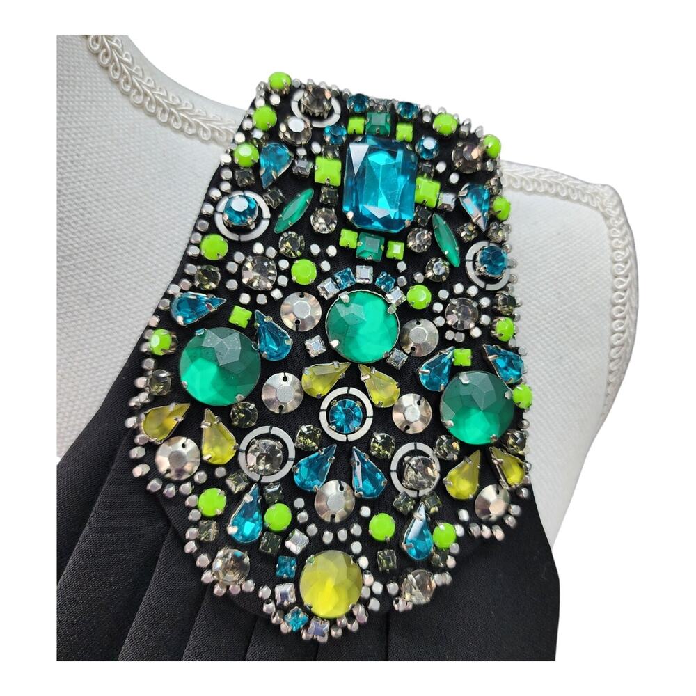 Shoshanna Sexy LBD Dress Womens 4 Black One Shoulder Gem Embellished Cocktail Pa - Picture 4 of 12